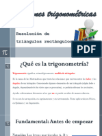 Razones Trigonométricas. Resolución de Triángulos Rectángulos