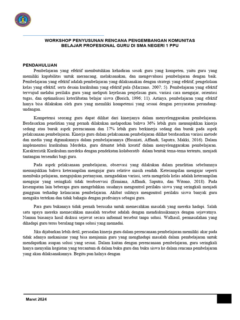 WORKSHOP_PENYUSUNAN_RENCANA_PENGEMBANGAN_KOMUNITAS | PDF