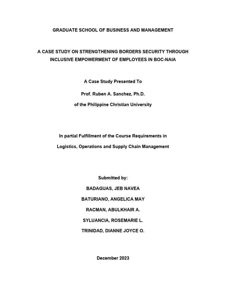 Enhancing BOC-NAIA Security Through Inclusivity | PDF | Customs ...