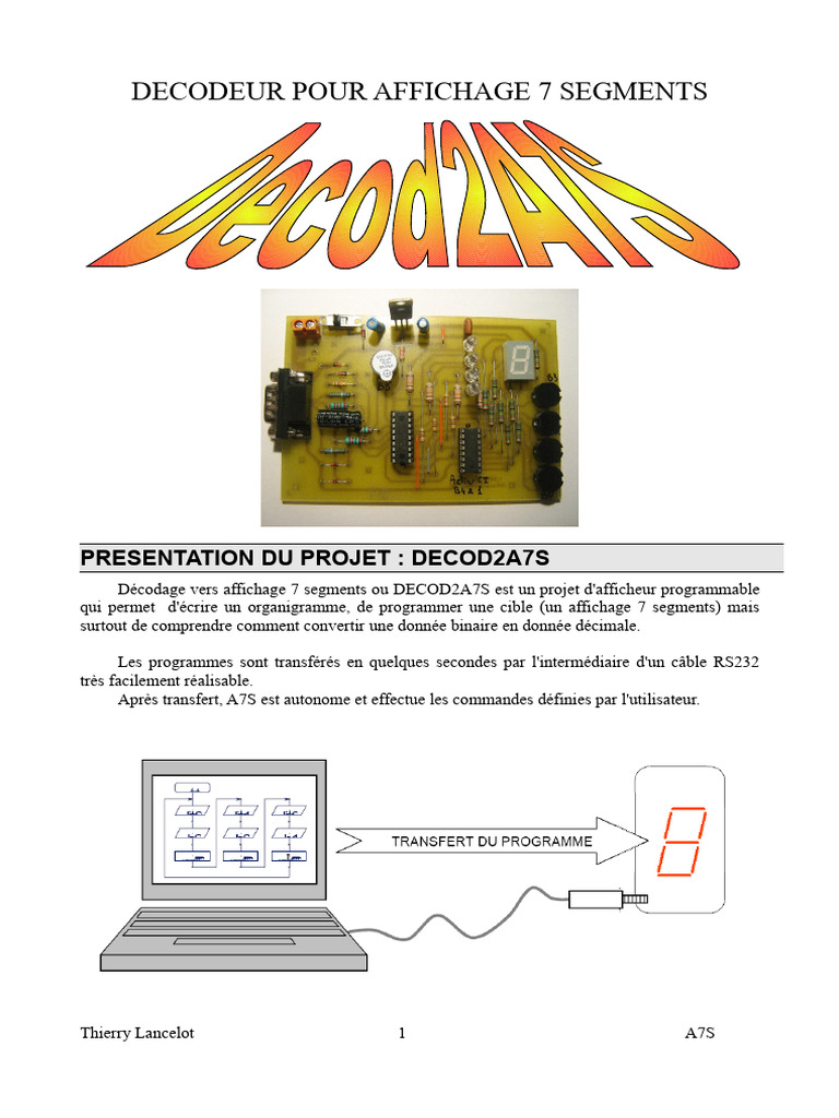 Décodage Binaire pour Affichage 7 Segments | PDF | Technologies de l ...