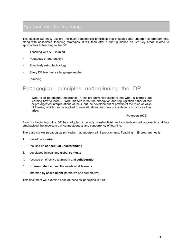 Inquiry-Based Teaching in IB Programs | PDF | Educational Assessment ...
