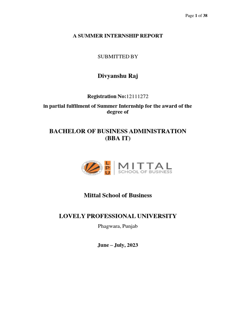 A Summer Internship Report (Ca) | PDF | Value Added Tax | Taxes