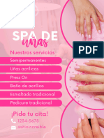 Flyer Salon de Uñas Peluqueria Moderno Rosa