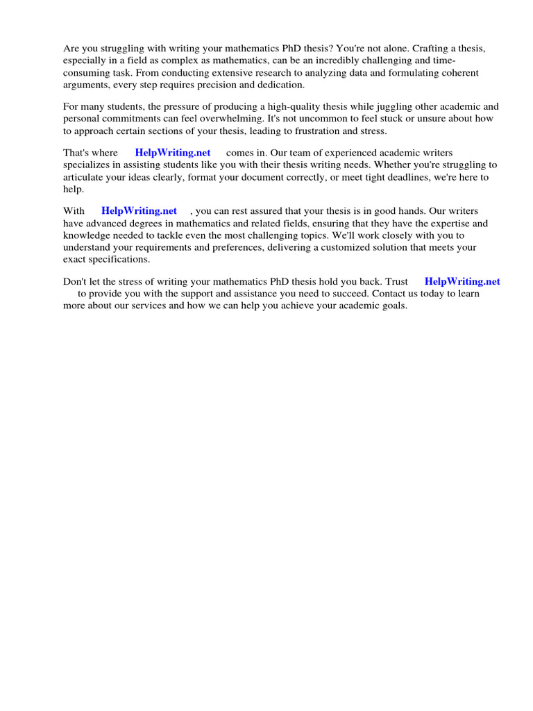 Applied Mathematics Phd Thesis