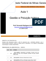 Aula 1 - Manejo Das Águas - Hidrosfera - Alterações No Ciclo, Gestão e Poluição Hídrica - FRSilva - 2023-2