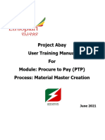SAP - EEP - PTP - MM - Master Matrial User Manual V2.
