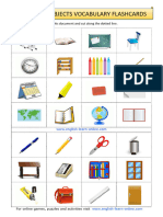 Classroom Objects Vocabulary Flashcards Worksheet