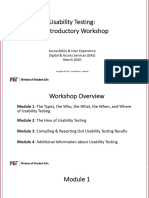 Usability Testing Workshop March2020