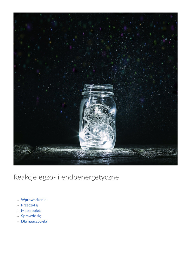 Reakcje Egzo I Endoenergetyczne Przykłady