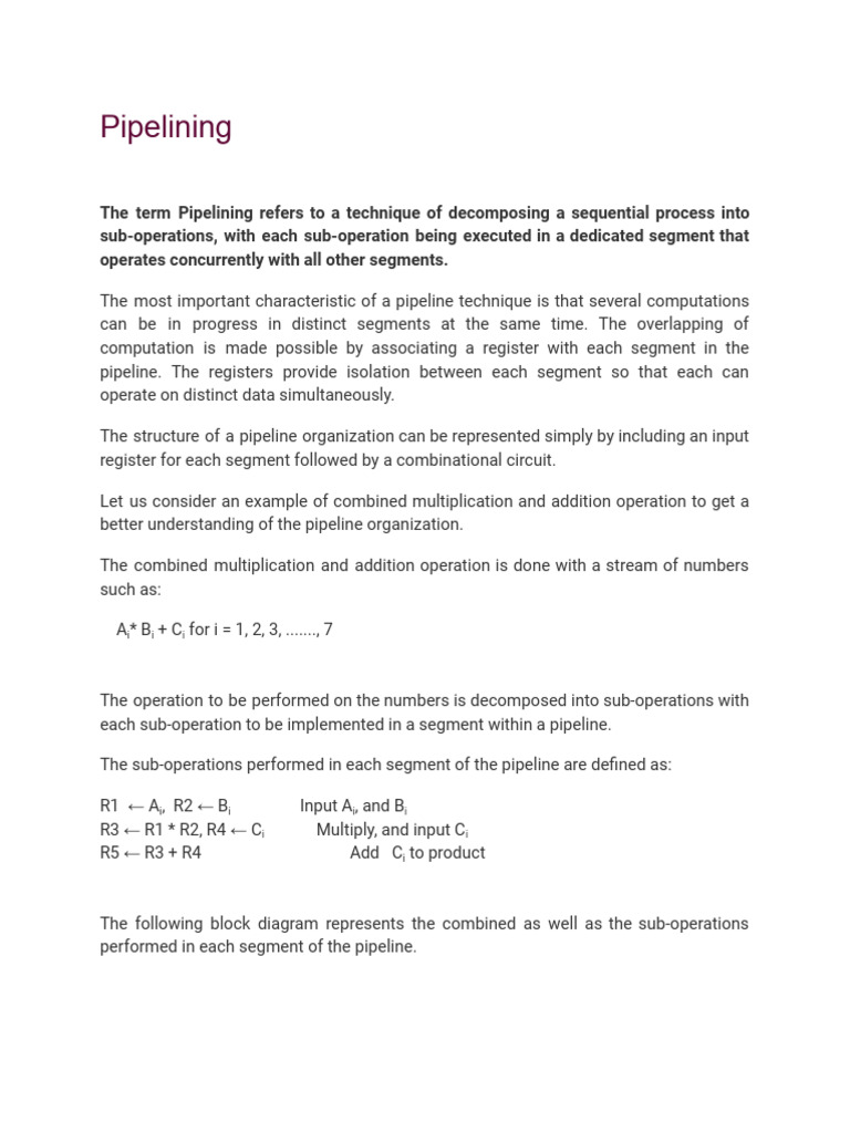 Pipelining Pdf Office Equipment Computing