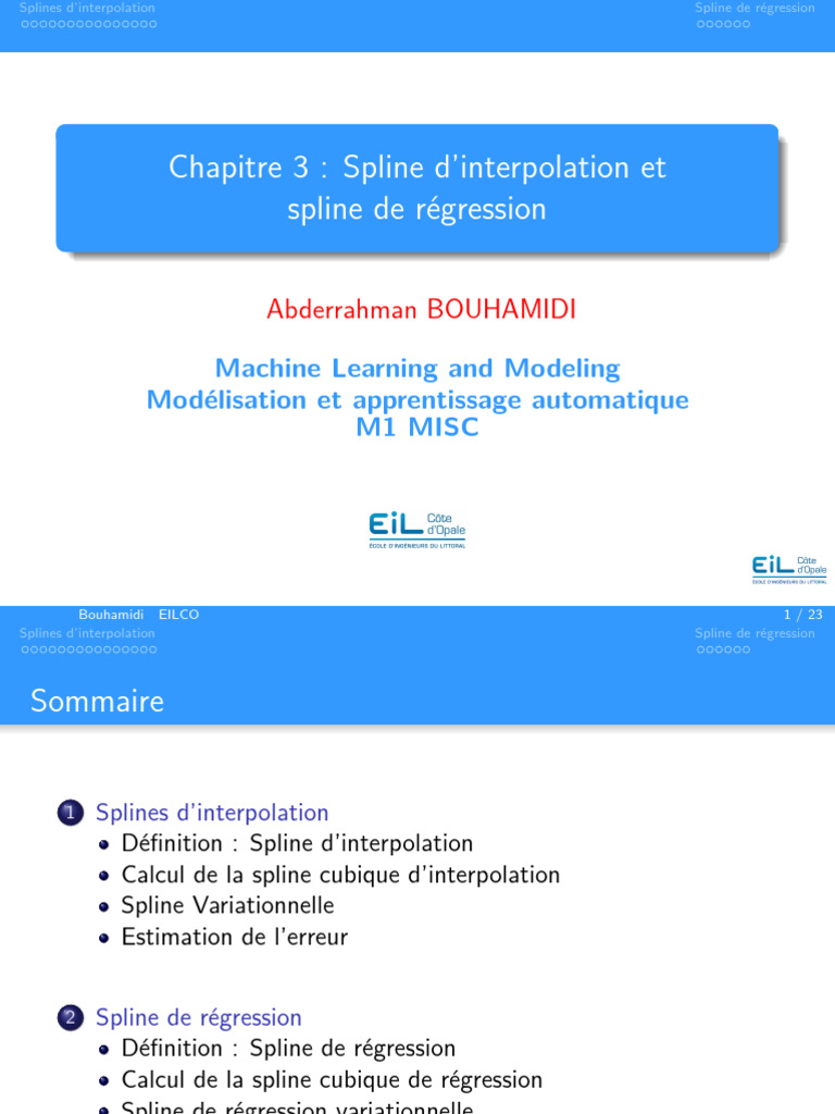 Splines d'interpolation et régression | PDF | Spline | Interpolation