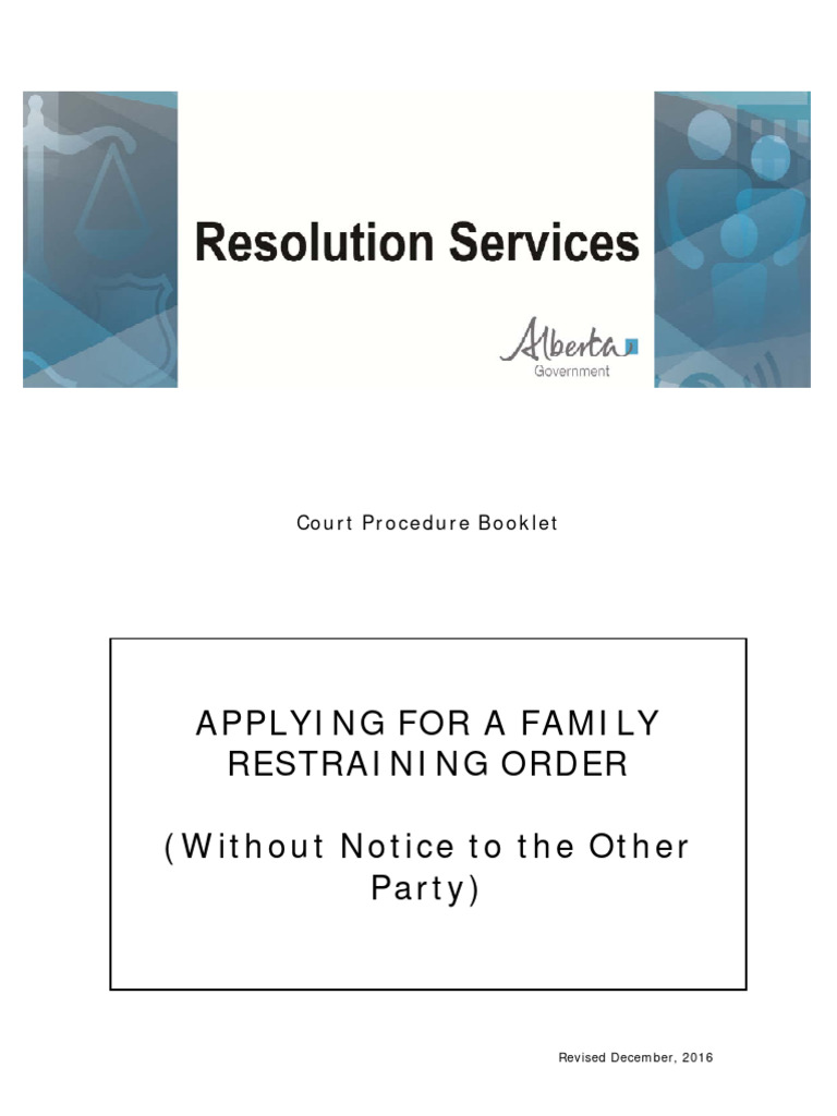 Family Restraining Order Application Guide | PDF | Restraining Order ...