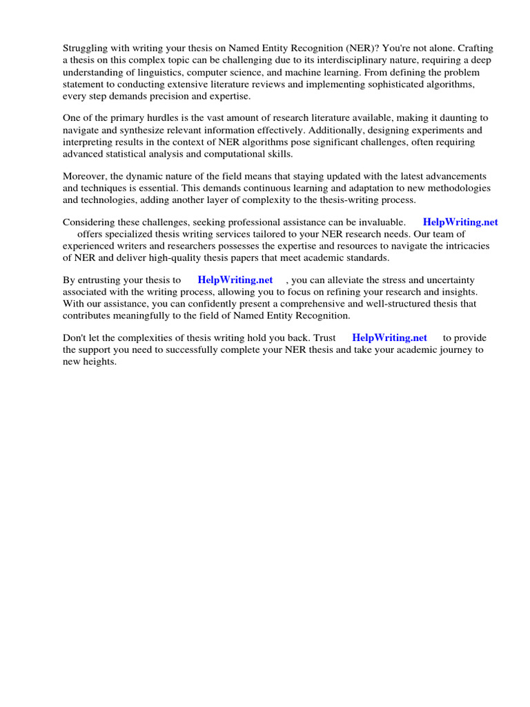Thesis On Named Entity Recognition | PDF | Annotation | Deep Learning