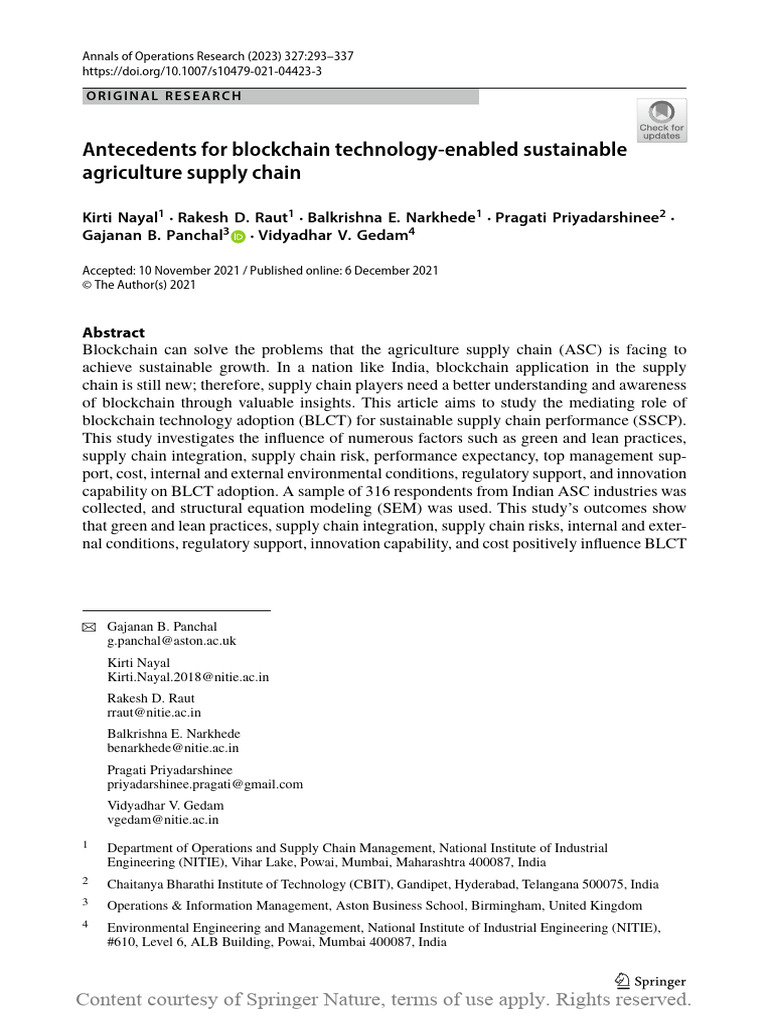 Antecedents For Blockchain Technology-Enabled Sust | PDF | Structural ...
