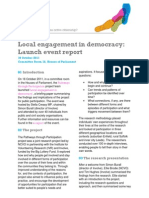 Local Engagement in Democracy Event Report