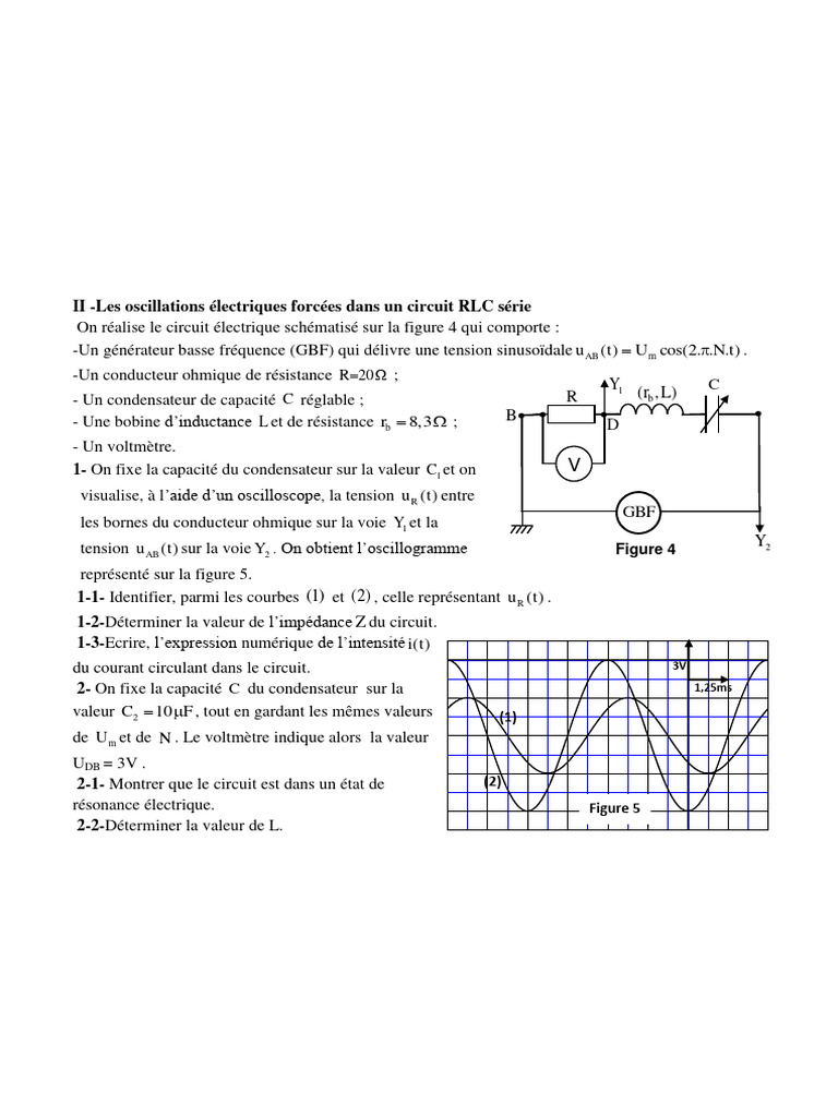 Oscillations dans un circuit RLC série | PDF