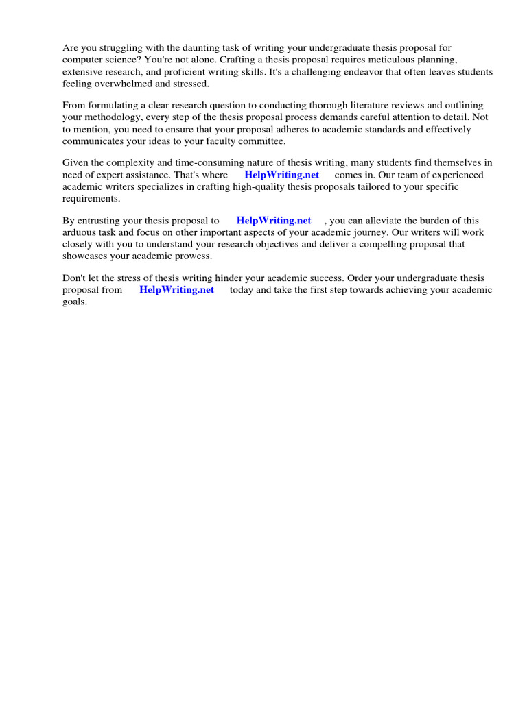 Computer Science Thesis Proposal Guide | PDF | Computers