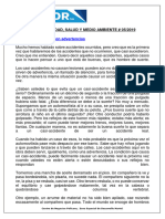 Charla de SHE No. 05 Los Cuasi Accidentes Son Advertencias.