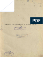 Istoria Literaturii Romane Vol 1 Cartojan Nicolae Bucuresti 1940