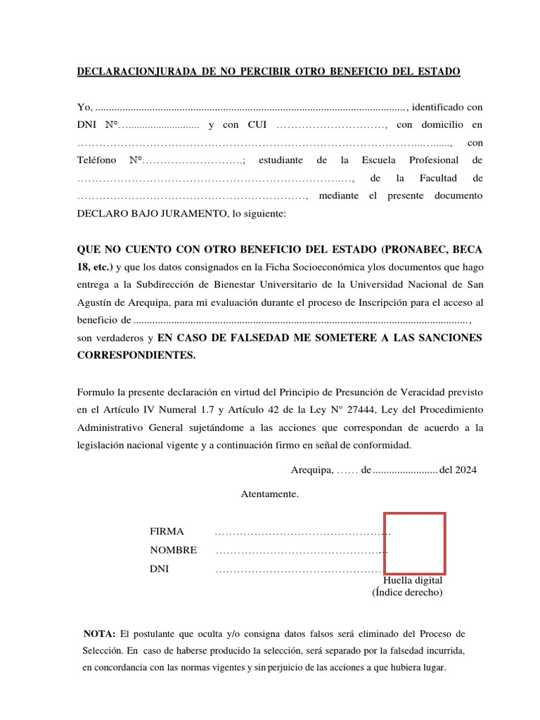 DJ de No Percibir Otro Beneficio Del Estado | PDF | Justicia | Crimen y ...