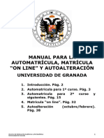 Manual para La Automatrícula en La Universidad de Granada