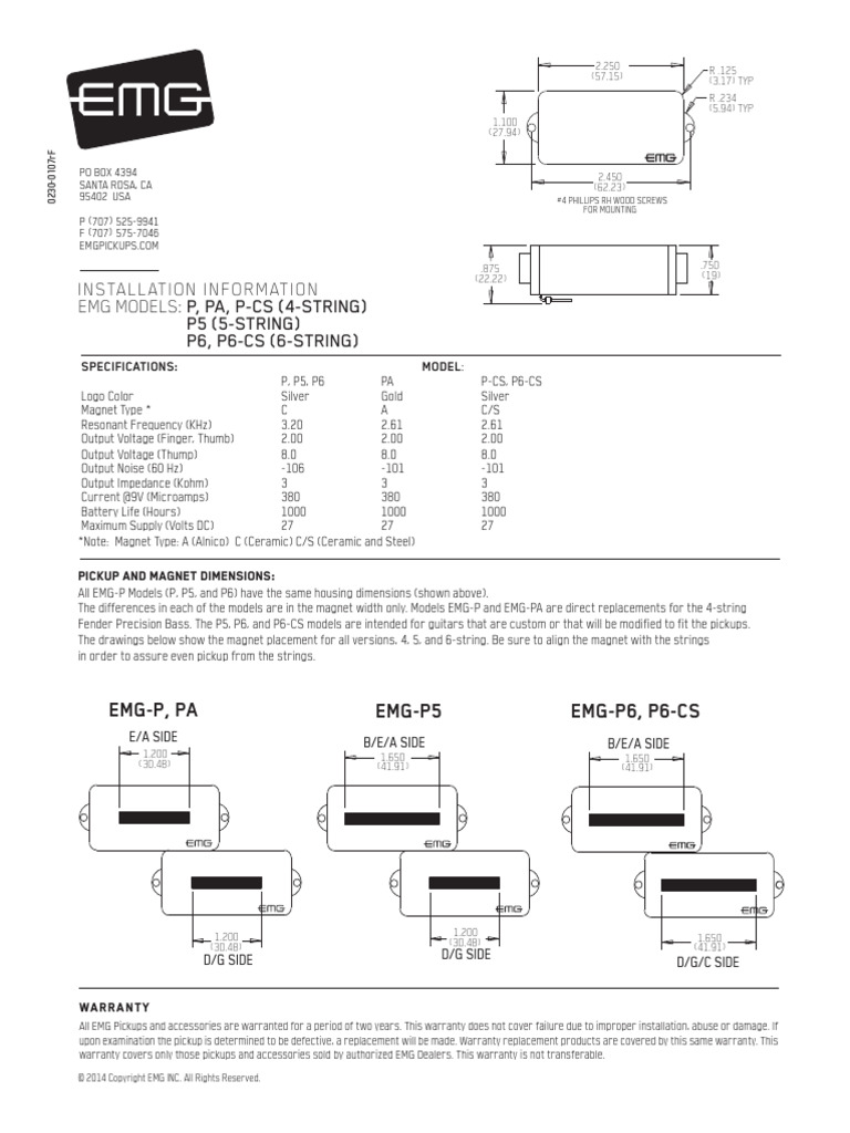 Emg Wiring Pickups | Download Free PDF | Electrical Connector