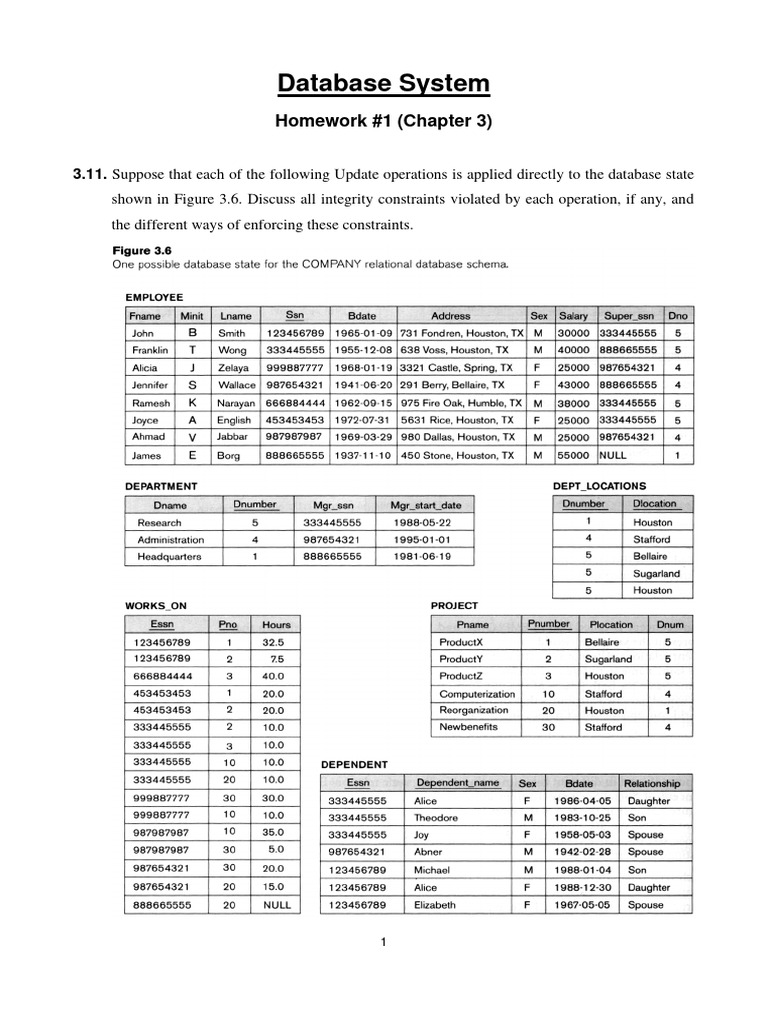 Database HW1 Chap3 | PDF | Data Management Software | Information Science