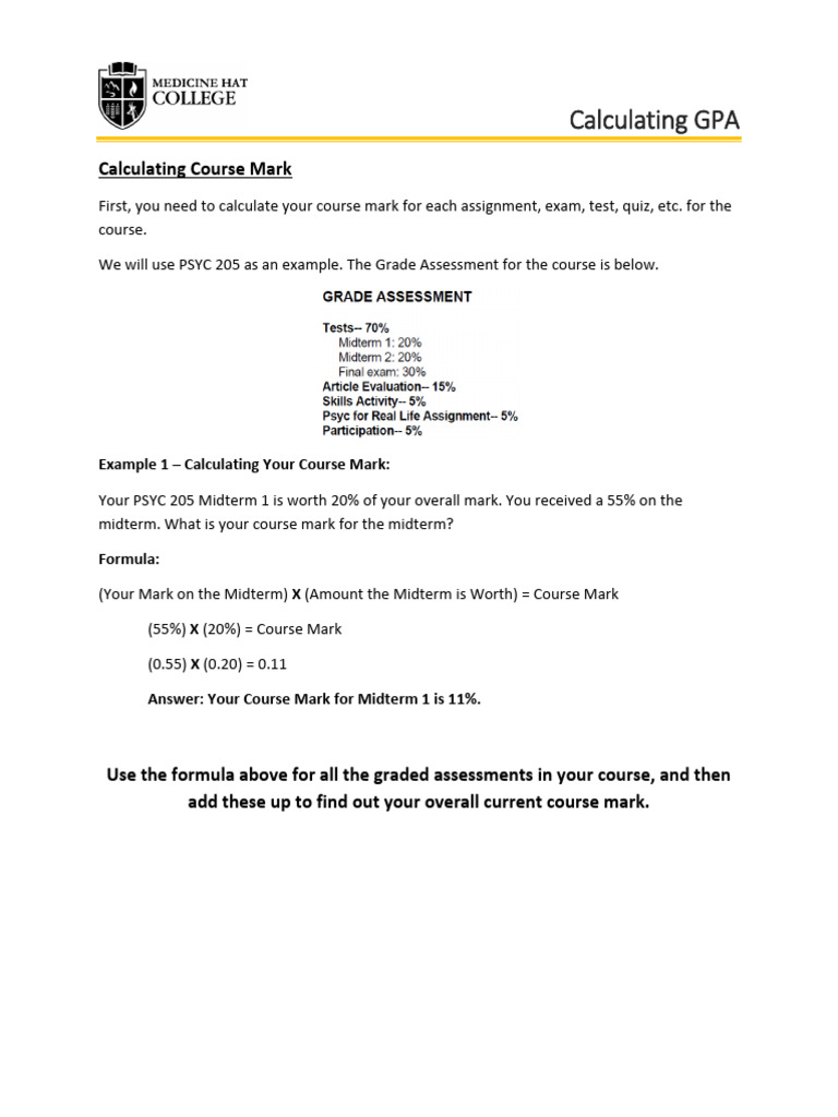 GPA Calculation Handout | PDF | Educational Assessment And Evaluation