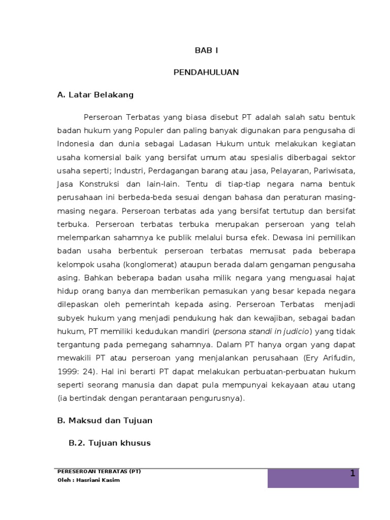 Tugas Perseroan Terbatas