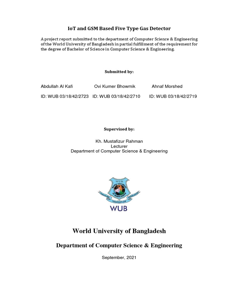 Final IoT and GSM Based Five Type Gas Detector | PDF | Sensor | Electronics
