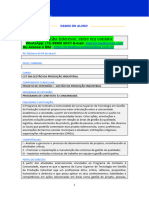 Relatório Final - Projeto de Extensão i – Gestão Da Produção Industrial - Programa de Contexto à Comunidade