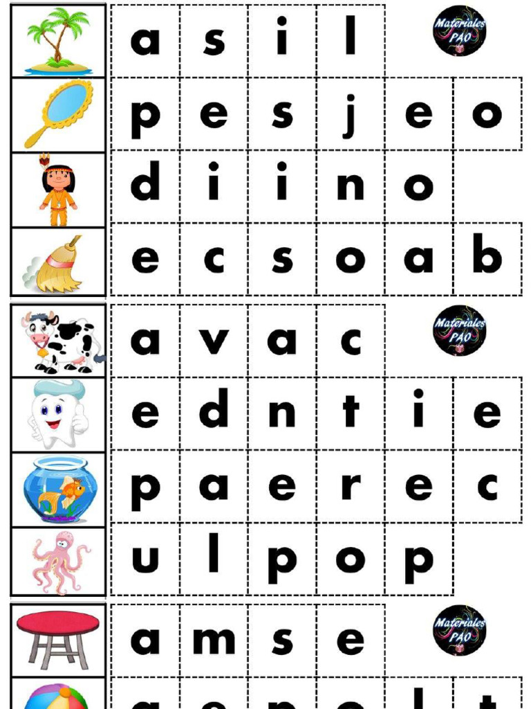 Recorta y Forma La Palabra de La Imagen | PDF