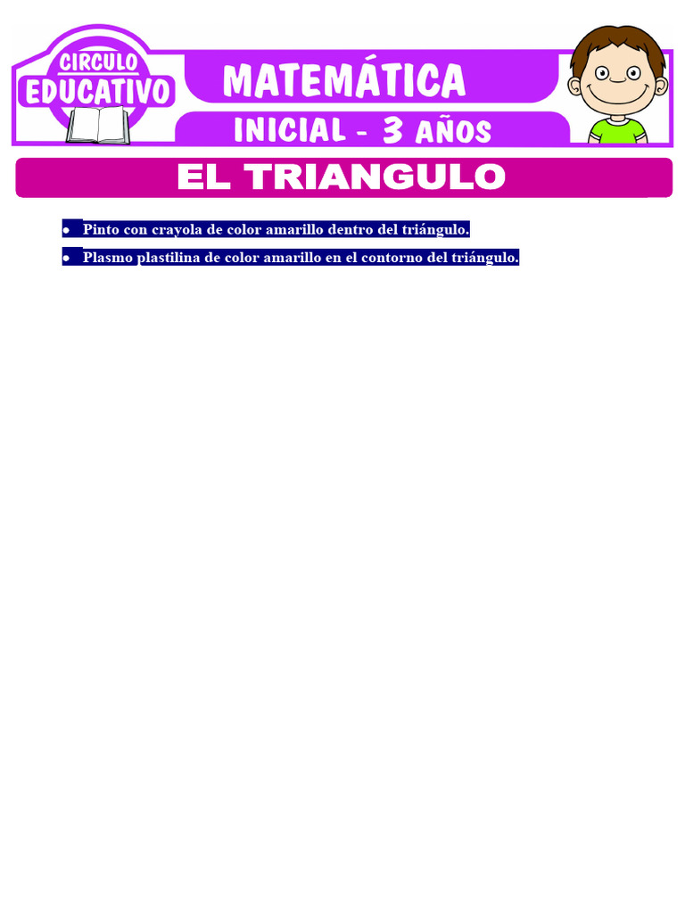 Actividades con el triángulo para preescolar | PDF
