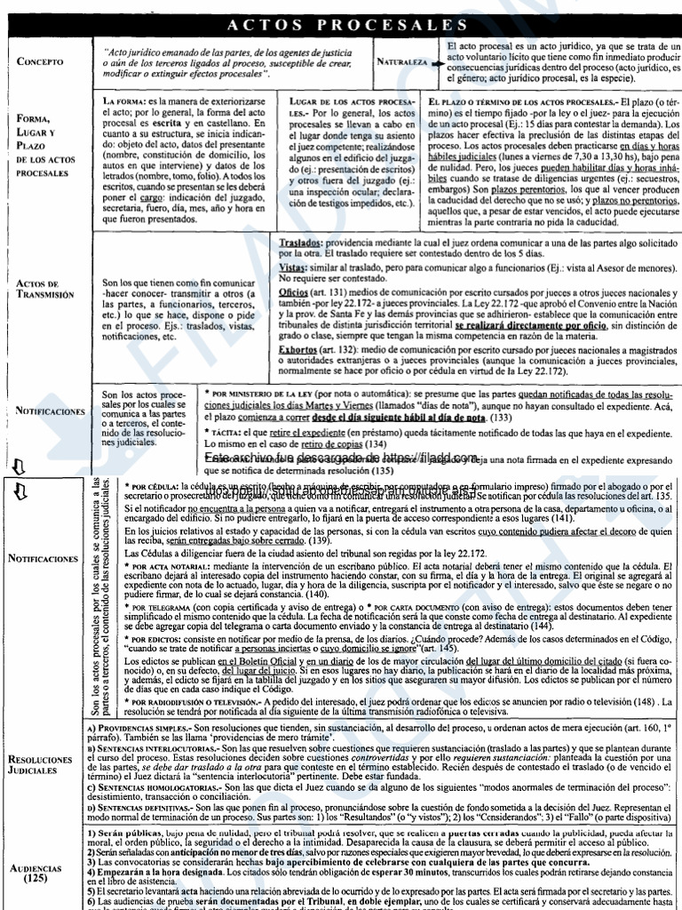 Actos Procesales: Conceptos y Tipos | PDF | Sentencia (ley) | Ley procesal