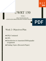 UWRT 150 Week 2