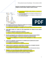 Neurobiología: Primer Periodo de Examen Neurobiología - 26 de Noviembre de 2022