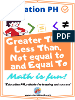 Greater Than, Less Than, Not Equal To and Equal To