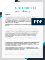 Módulo 7.1. Rol de Líder y de Participante. Liderazgo