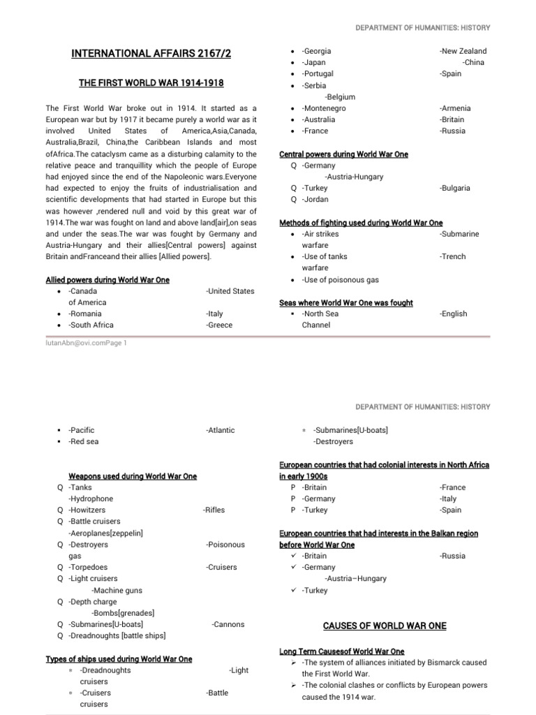 European History Notes by DR Ethan | Download Free PDF | Allies Of ...