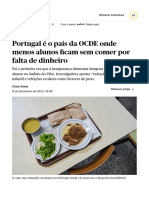 Portugal É o País Da OCDE Onde Menos Alunos Ficam Sem Comer Por Falta de Dinheir