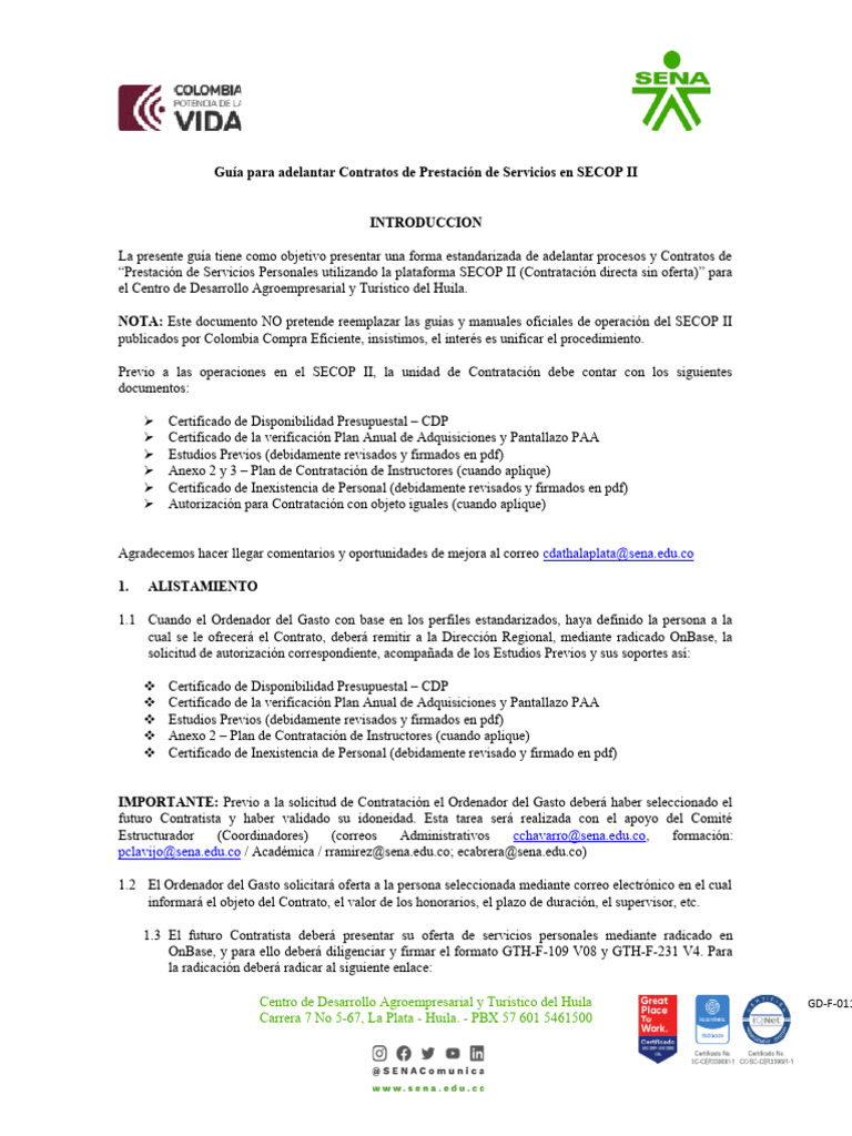 Guía para Contratos en SECOP II | PDF | Educación más alta