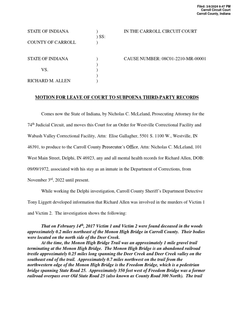 Delphi Motion For Leave of Court To Subpoena Third-Party Records - 3rd ...