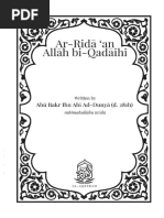 Abu Bakr Ibn Abi Ad-Dunya - Ar-Rida 'An Allah Bi-Qadaihi - Being Pleased With Allah in His decree-Al-Aqeedah in Association With Dar Al-Hady Al-Auwal (2023)