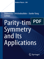 (Springer Tracts in Modern Physics 280) Demetrios Christodoulides, Jianke Yang - Parity-Time Symmetry and Its Applications-Springer Singapore (2018)