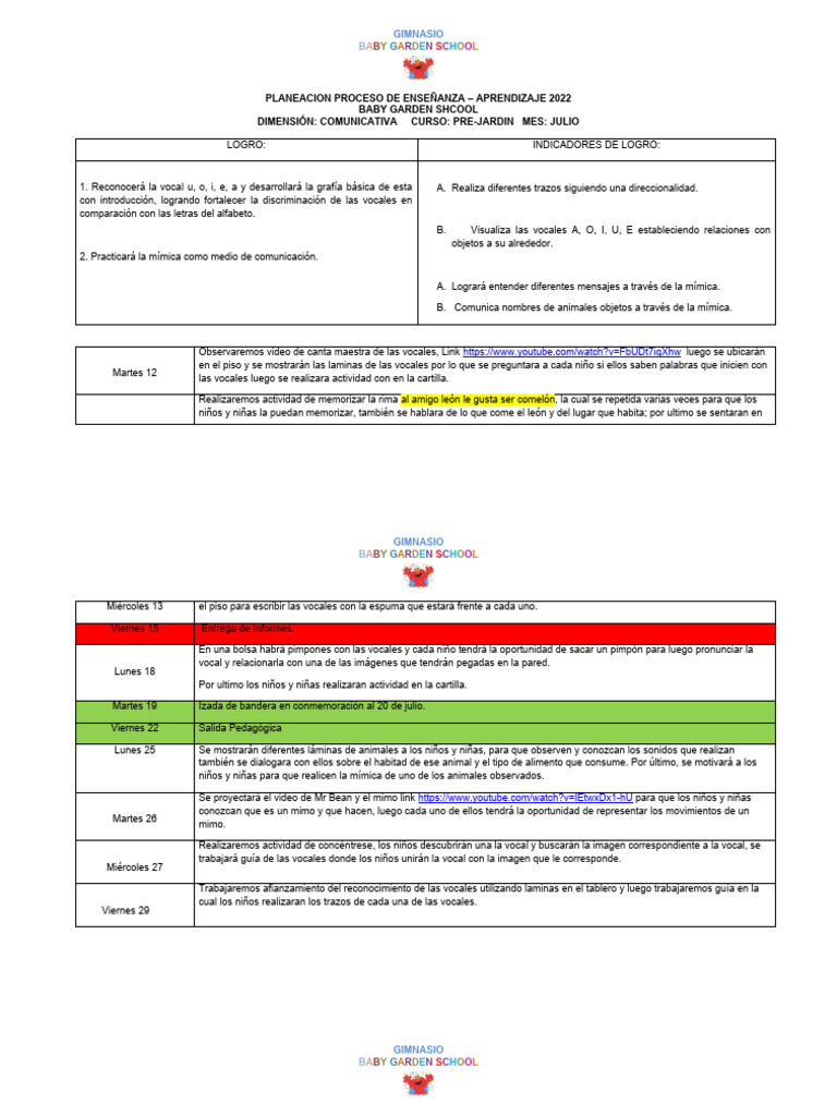 Planeacion Julio Prejardin | PDF