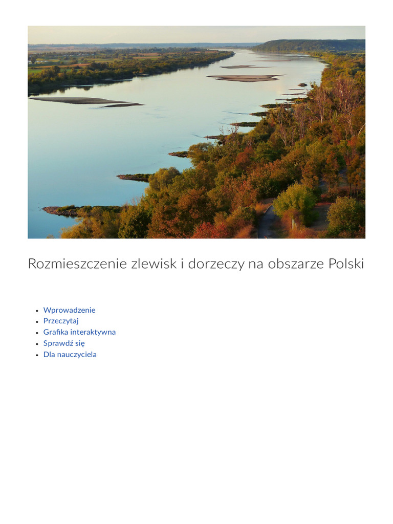 Rozmieszczenie Zlewisk I Dorzeczy Na Obszarze Polski PDF