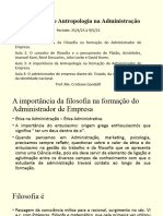 Aula 1 - Filosofia e Antropologia Na Administração