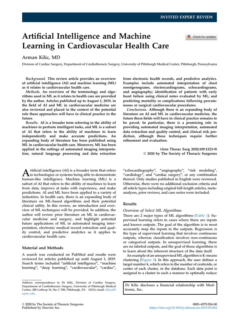 AI and Machine Learning in Cardiovascular Care | PDF | Machine Learning ...