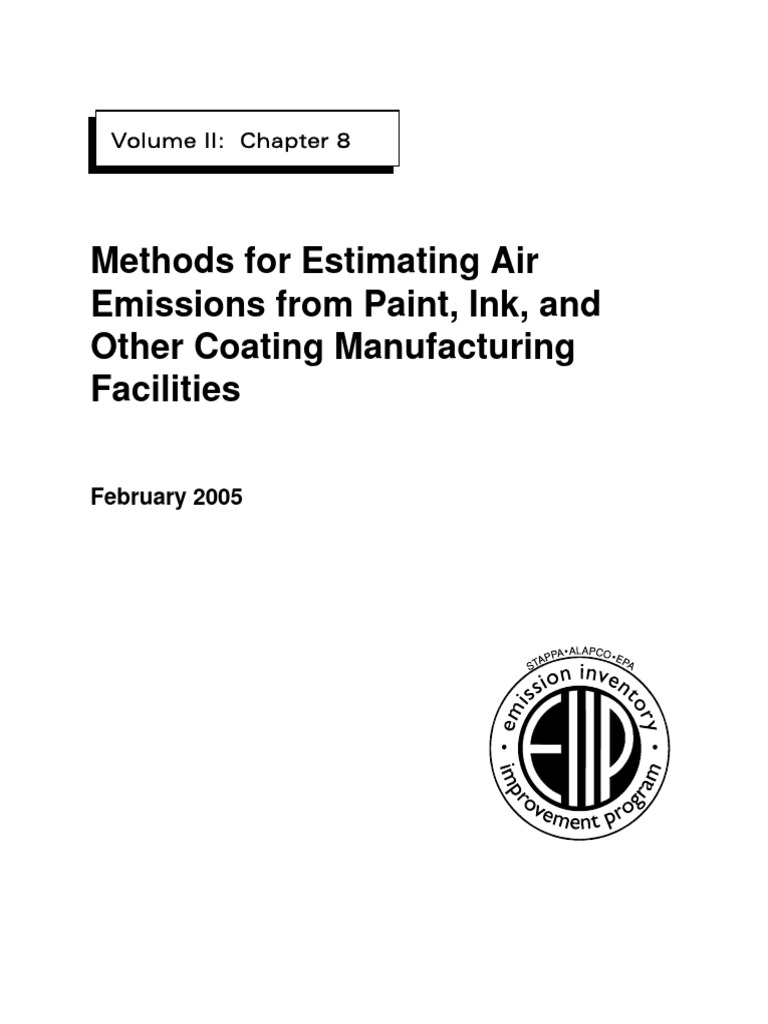 EPA VolII Chapter 08 - Paint and Ink Manufacturing | PDF | Paint ...
