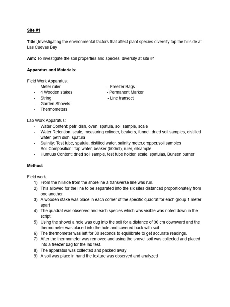 Environmental Science Unit 1 1st Lab Report | PDF | Soil | Earth Sciences